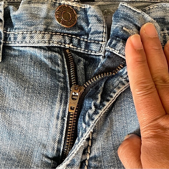 Silver Zac Distress Straight Cut Low Waist Jeans Size 34 - Picture 7 of 16